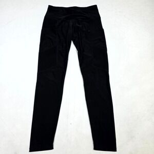 Layer 8 Leggings Womens M Black Mesh Panel Side Pocket Activewear Yoga Pants‎